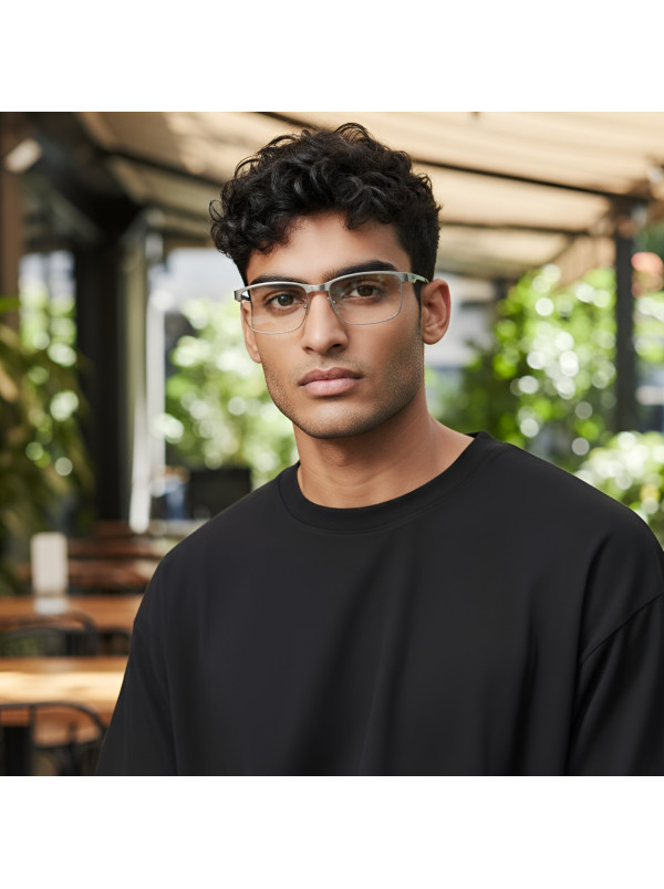 Armação de Óculos Retangular Fio Nylon OX3222 Prata